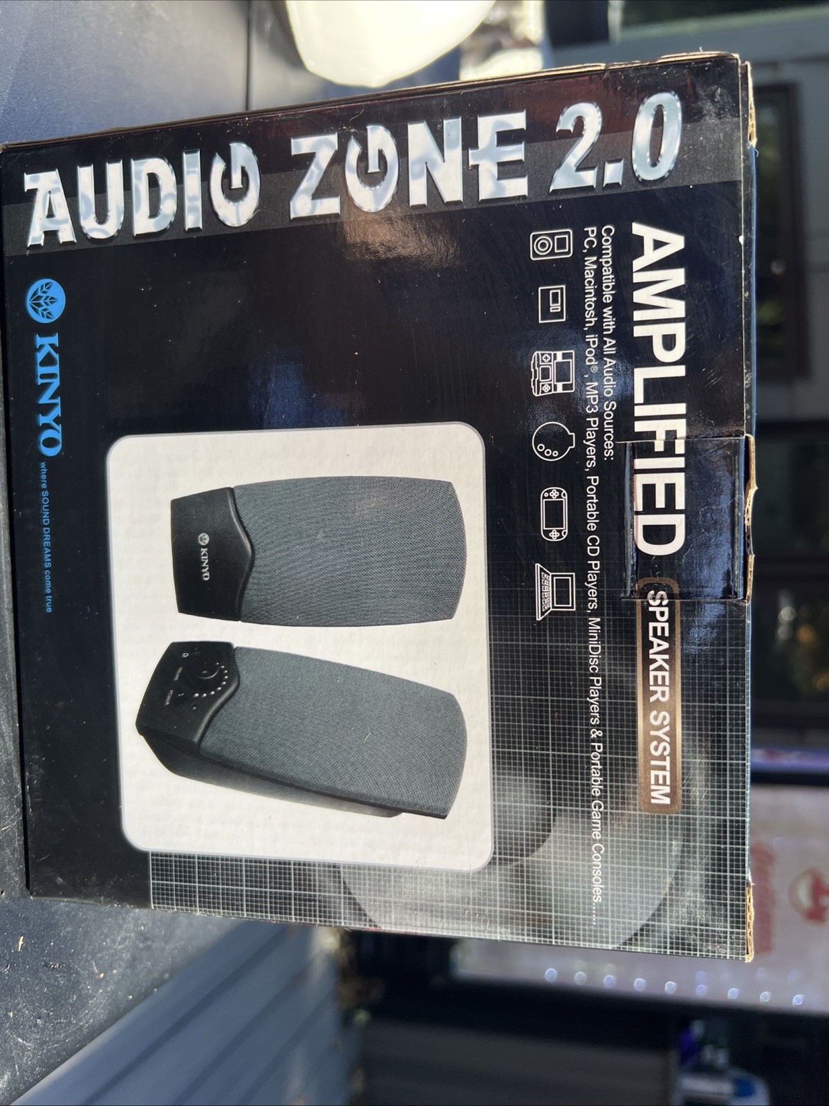 Kinyo Audio Zone 2.0 Amplified Speaker System PS-205B PC iPod Game Consoles MP3