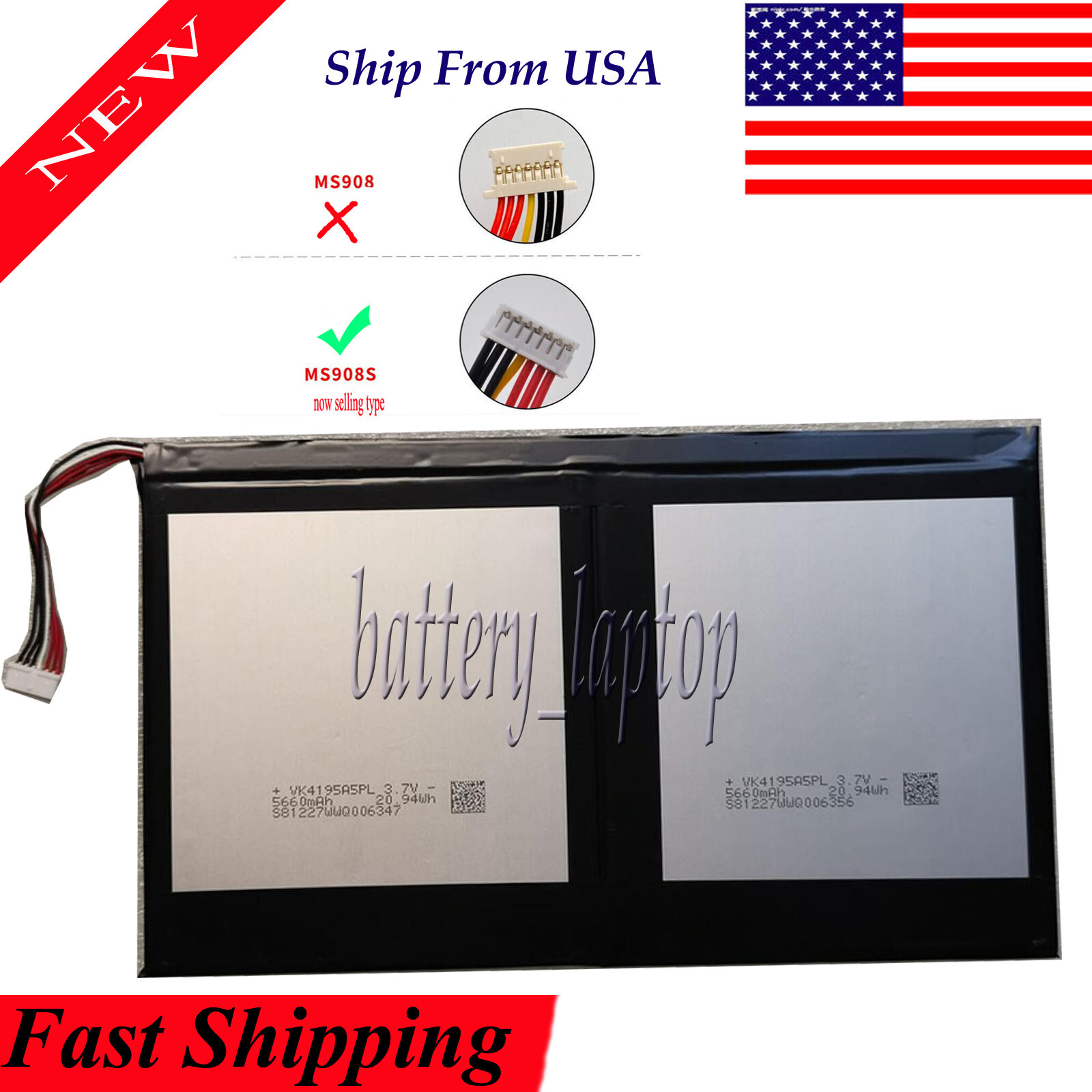 MLP4395B2 Battery for Autel MaxiSys Pro MS908S MaxiSys MS908P Pro MS908CV