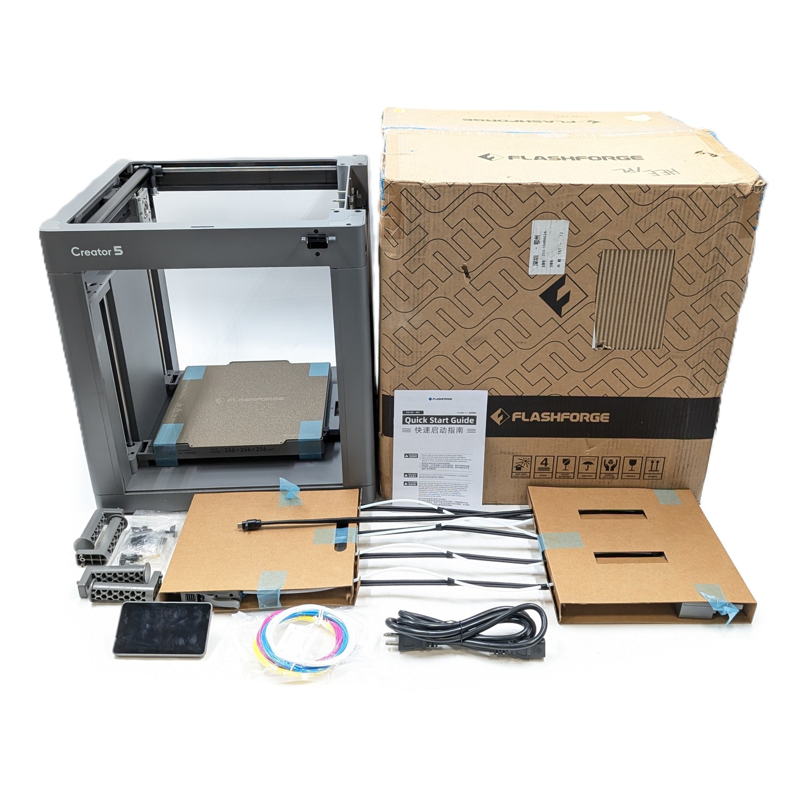 FlashForge Creator 5 FDM 3d Printer w/ Enclosure & Digital Display | Gray