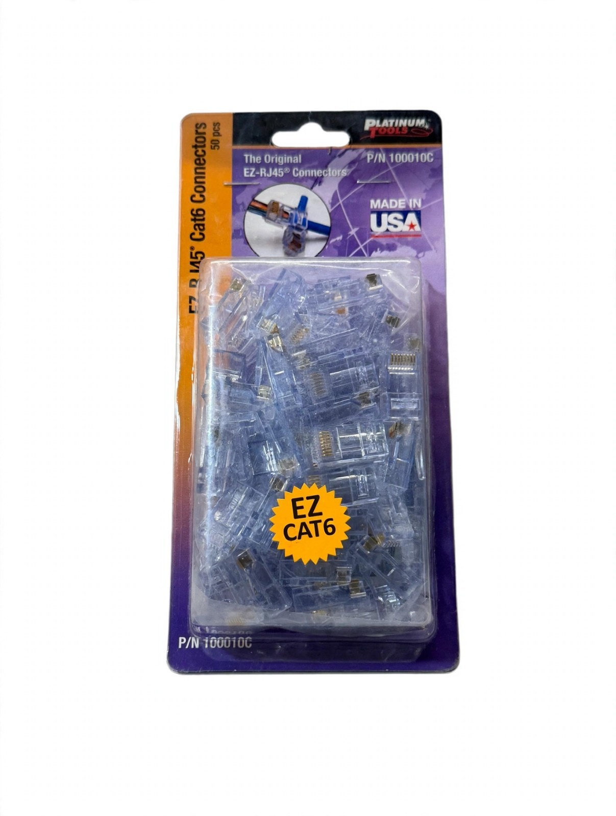 Platinum Tools EZ-RJ45 Cat6 Connectors 100010C 5-Pack (250 pcs) New