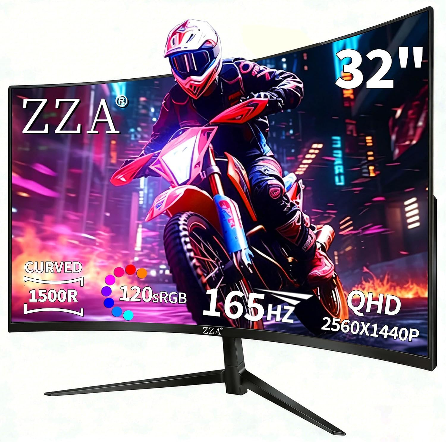 32 Inch Curved Monitor 165Hz Gaming Computer Monitor QHD 2560×1440P VA Panel 150