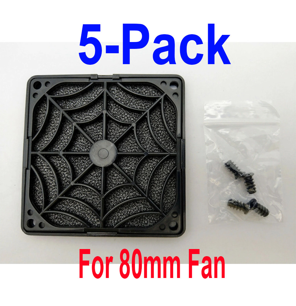 EverCool 80mm Fan Filter Kit / Fan Mesh / Dustproof Guard for 80mm Fan (5-Pack)