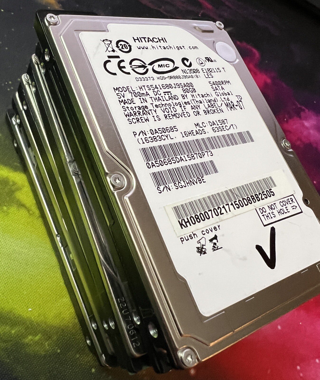 LOT OF QTY 10 80gb 2.5" Laptop SATA Replacement Hard Drives MIXED BRAND Working