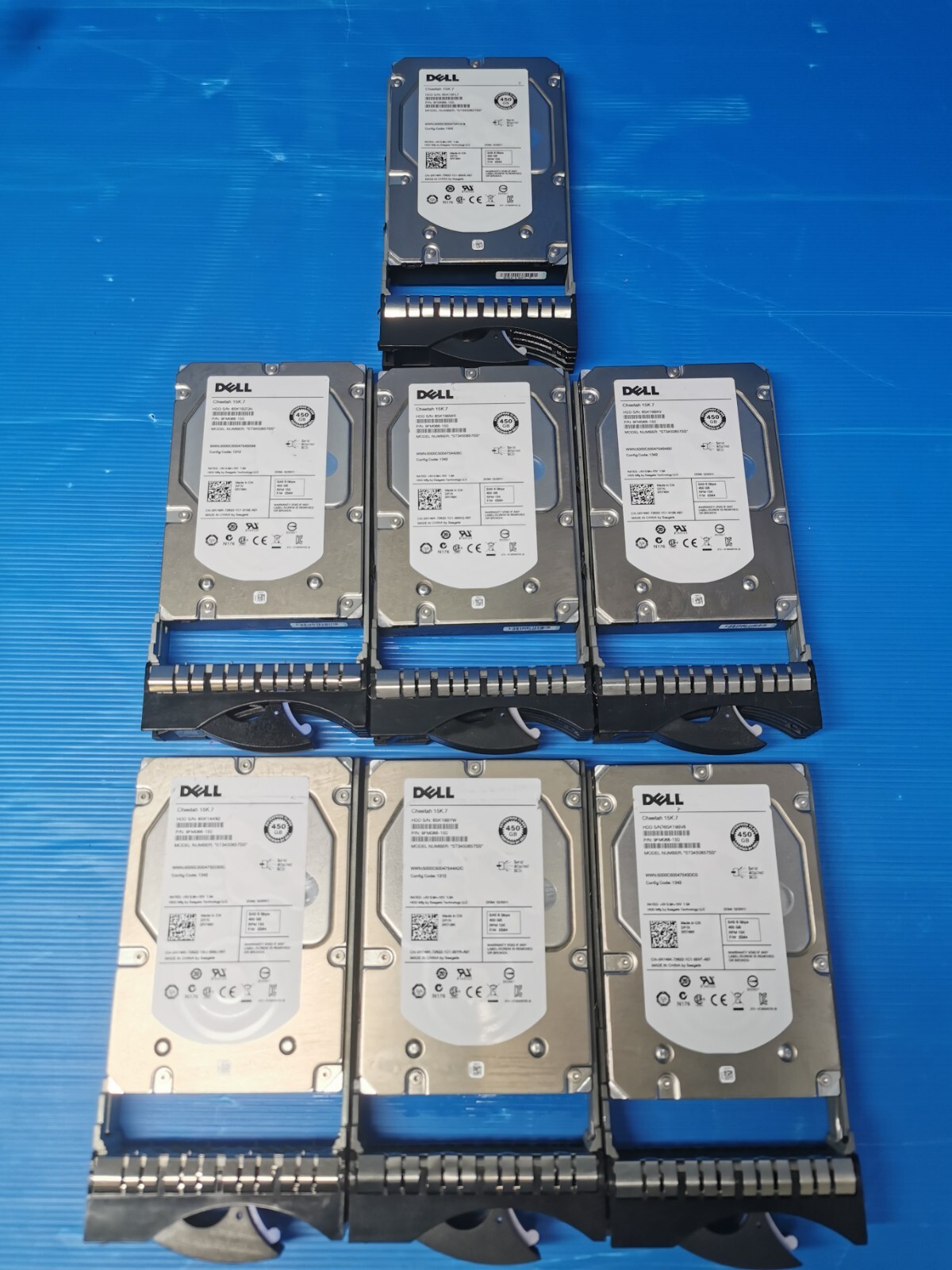 Dell 450GB R749K 0R749K 15K RPM 6Gb/s 16MB 3.5" SAS HDD Hard Drive Lot of 7