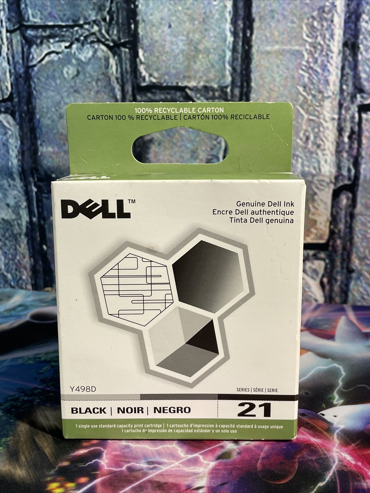 New NIB Genuine Dell Printer Ink Cartridge Black 21 Series Sealed Box Y498D