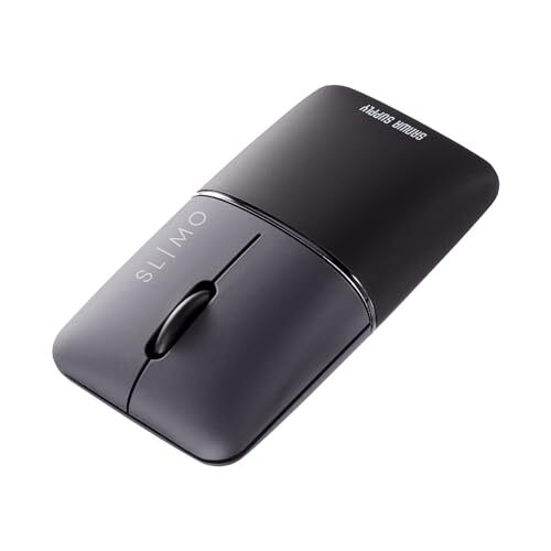 Sanwa Supply Silent Bluetooth Blue LED Mouse SLIMO Rechargeable Black
