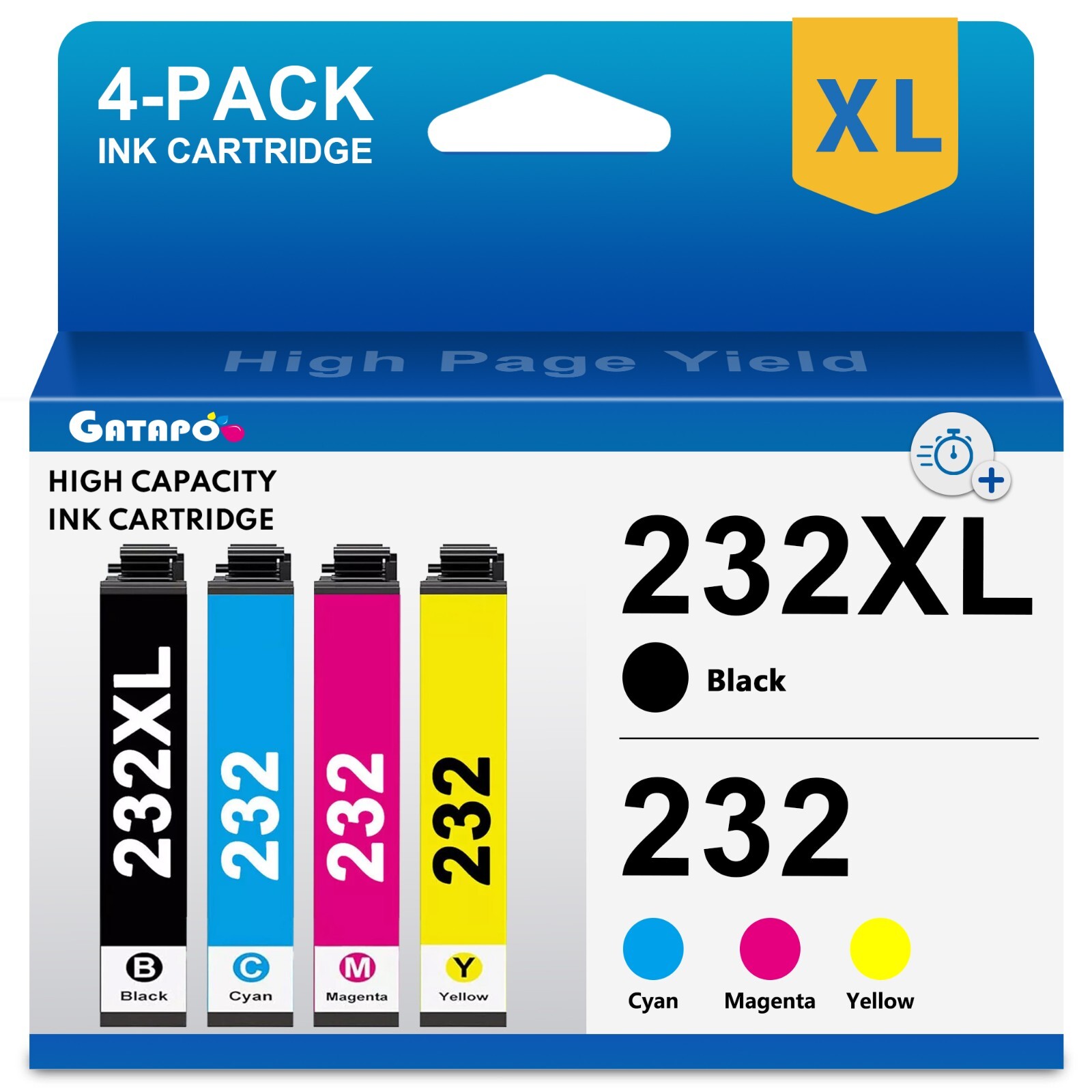 232XL T232XL Ink Replacement For Epson XP-4205 XP-4200 WF-2950 (4-Pack)