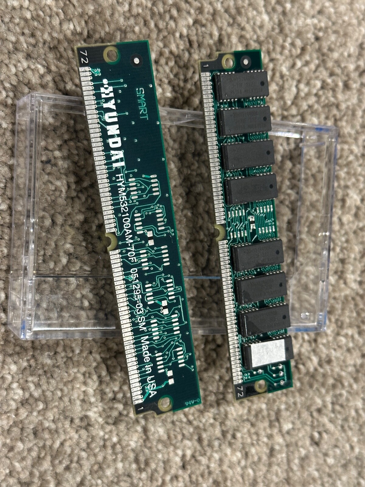 HYM532100AM-70F HYUNDAI 72PIN TIN SIMM UNTESTED LOT OF 2 4MB