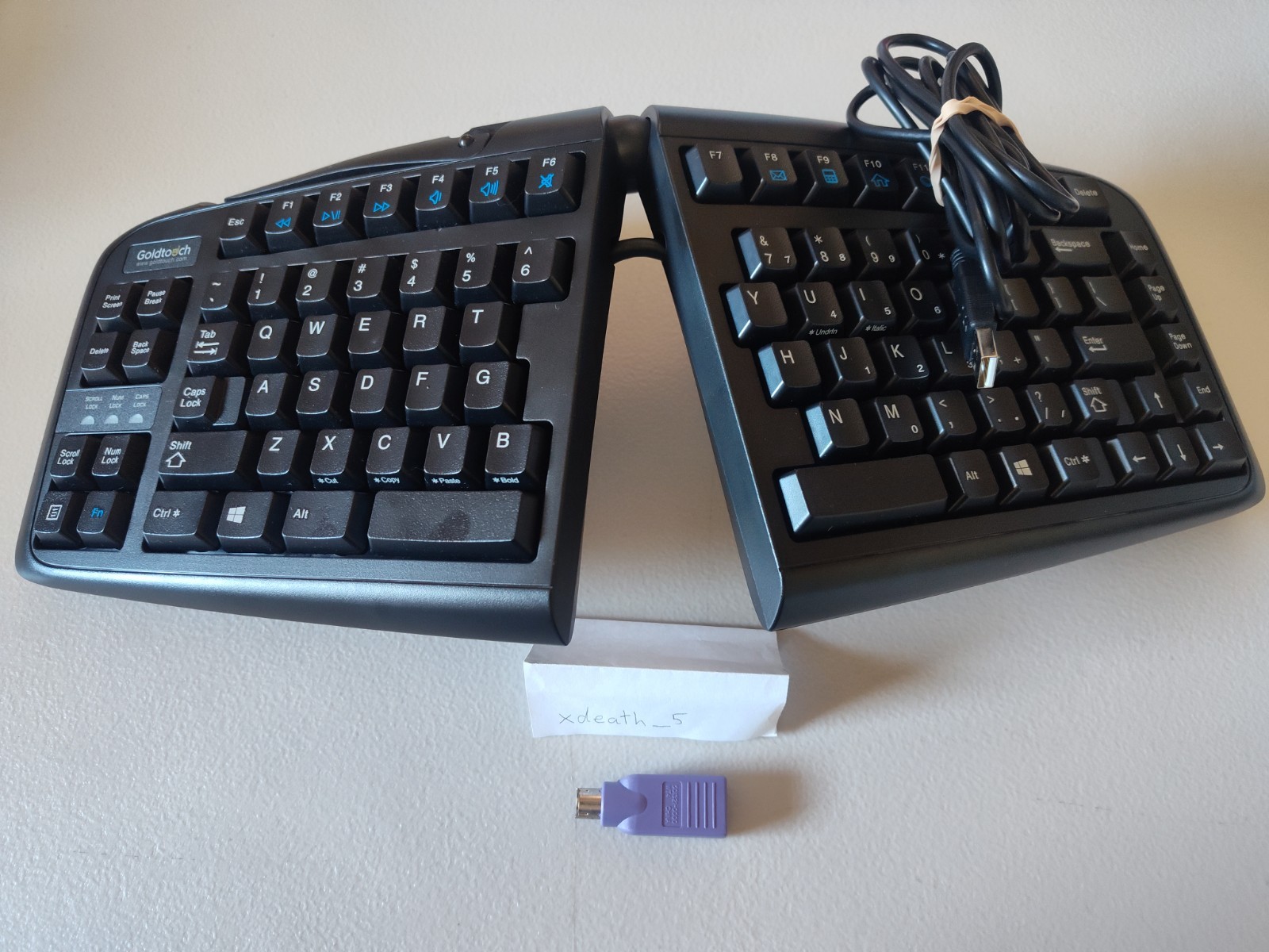 Goldtouch SK-2730 Ergonomic Keyboard - Tested - w/ PS/2 Adapter