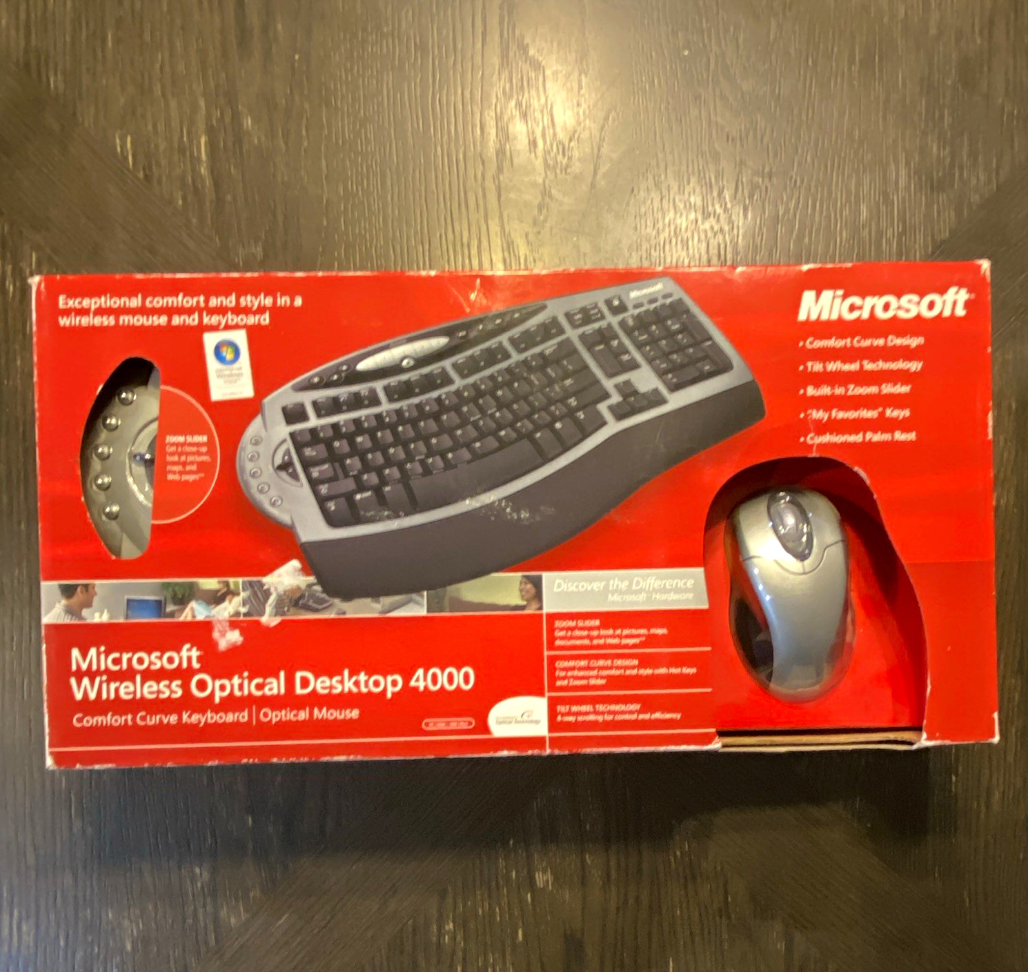 Microsoft Wireless Optical Desktop 4000 Ergonomic Keyboard & Mouse NIB