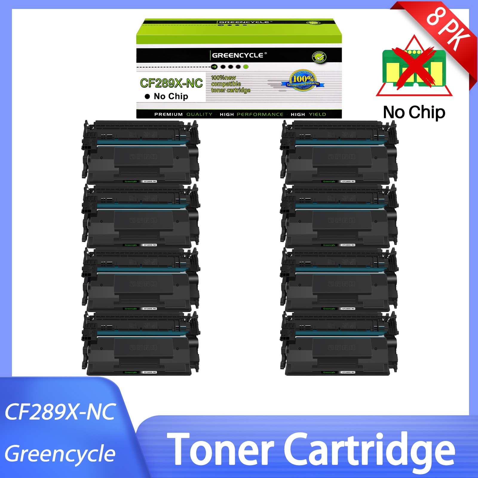 8PK CF289X 89X Toner Compatible With HP LaserJet M528 M528f M528dn No Chip
