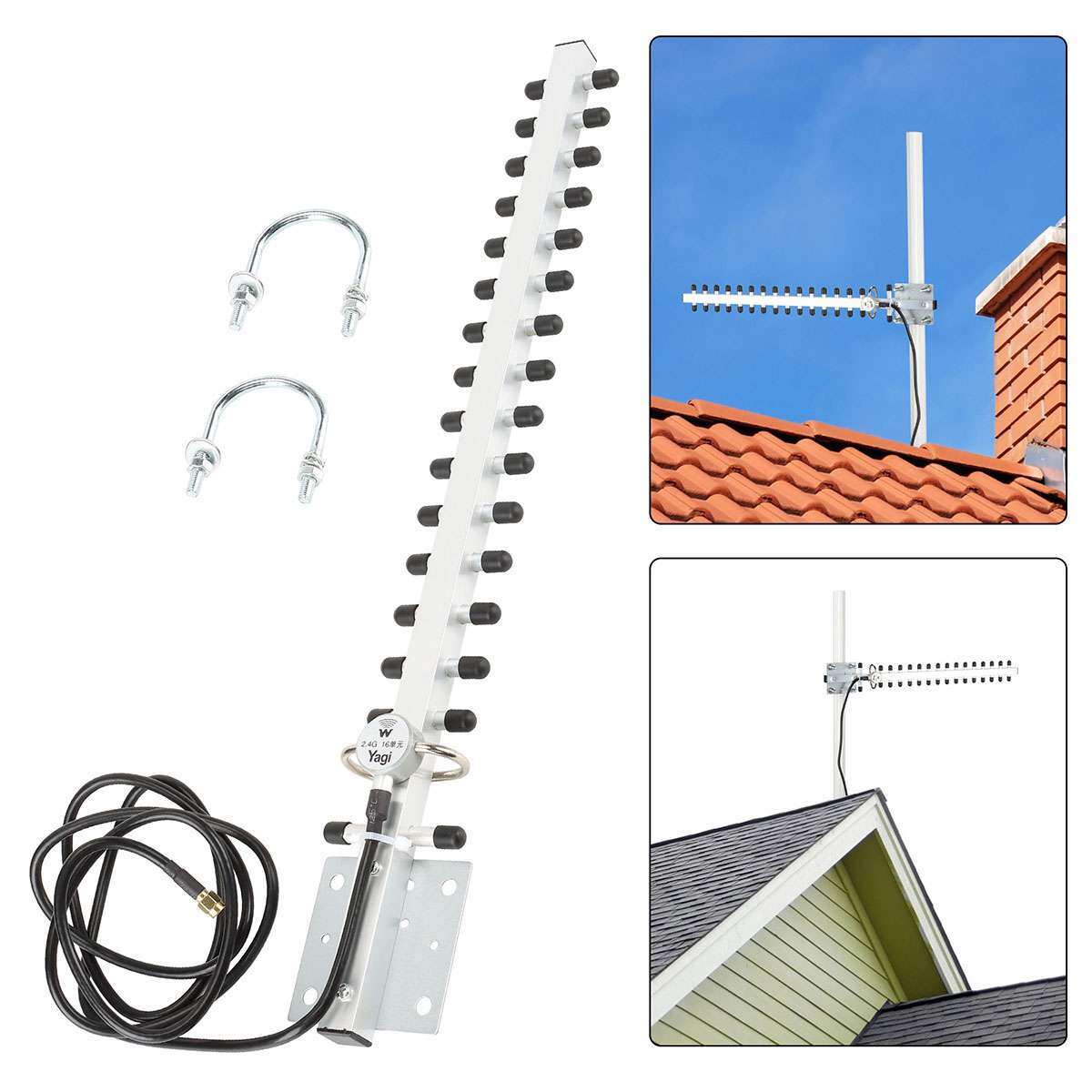Yagi WiFi Antenna 2.4GHz 25dBi Outdoor Directional Signal for Wireless Router US
