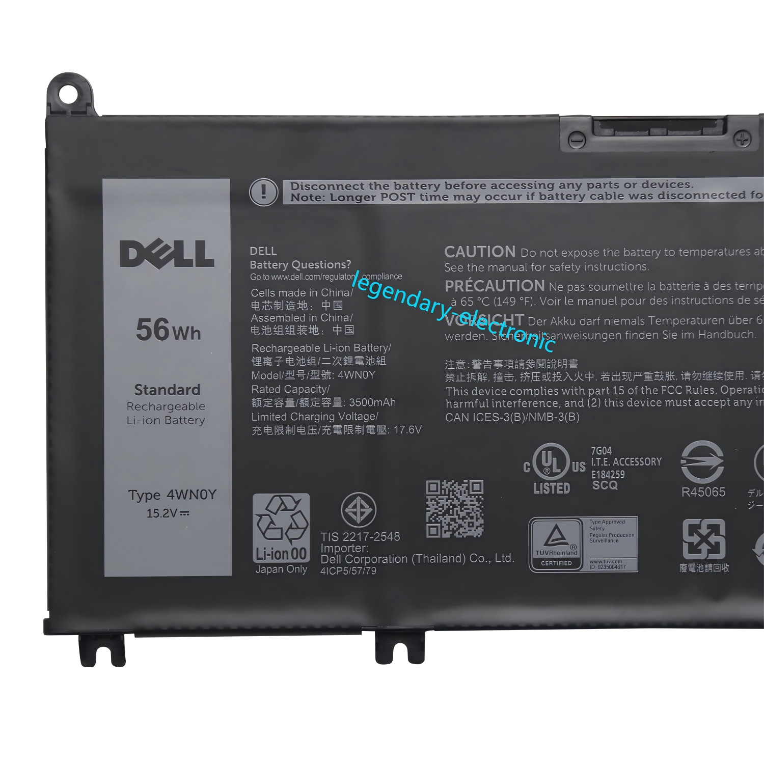 NEW Genuine 4WN0Y Battery For Dell Inspiron 13 7353 7577 7778 4WNOY JYFV9 56WH