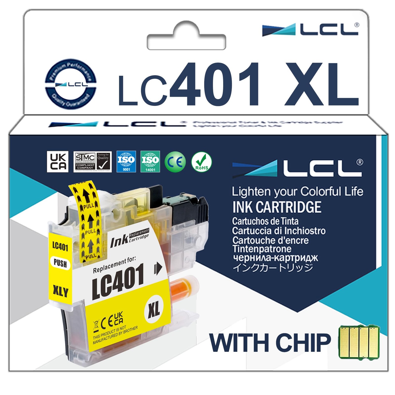 LCL LC401XL Yellow High Yield Ink Cartridge for LC401 LC401XLY LC401Y Ink