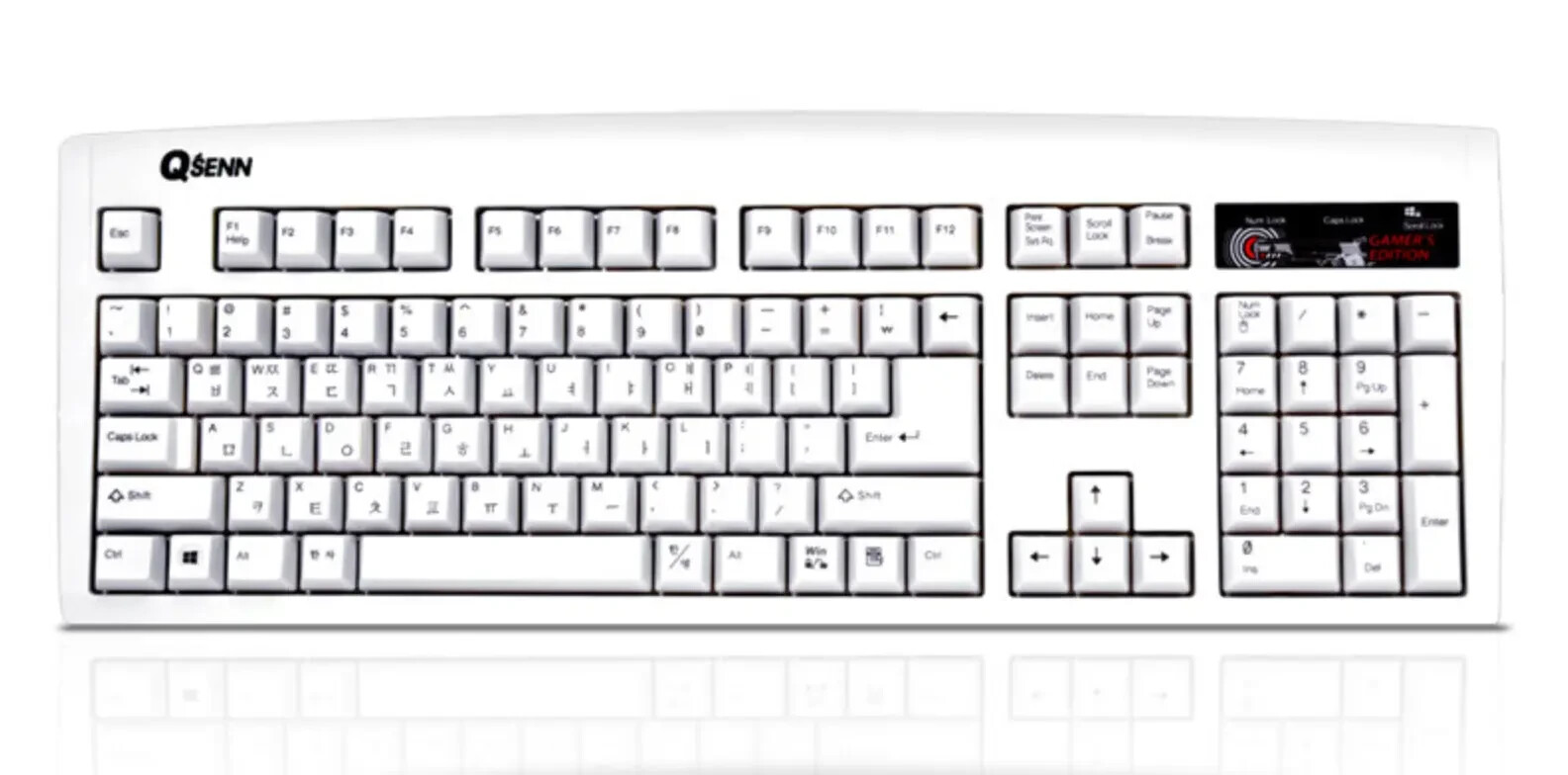 QSENN SEM-DT35 Gaming Keyboard EN/KR Layout USB / White