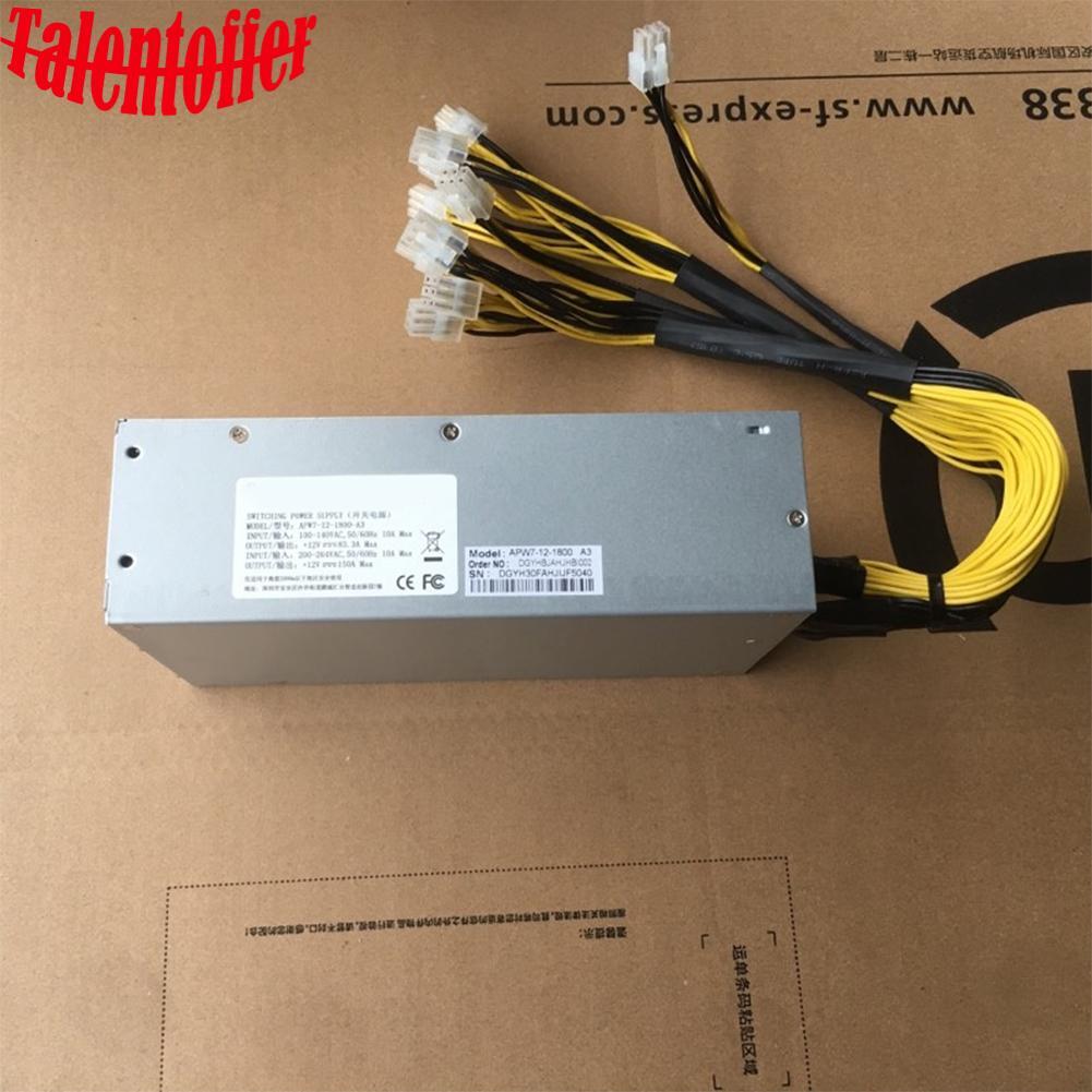 Power Supply PSU for Bitmain Antminer APW7++12-1800W-A3 110-264V 10x PCI-E Plugs