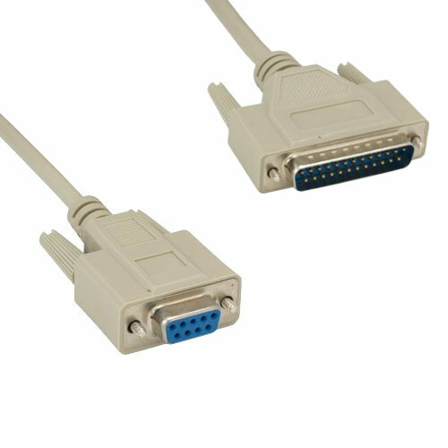 KNTK 6ft DB9 Female to DB25 Male Cable Serial AT Modem RS232 Straight Wires