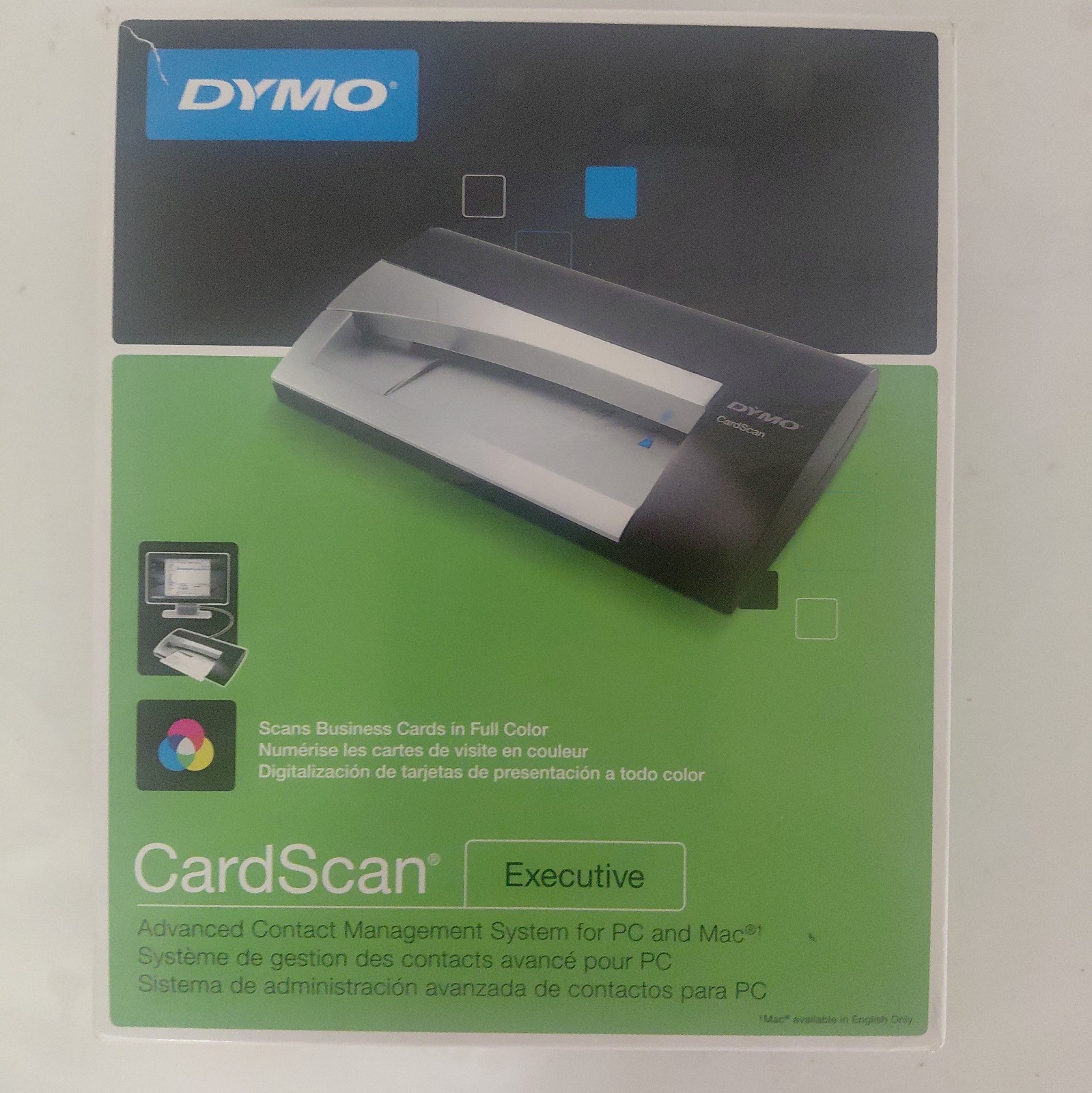 DYMO CardScan Executive Full Color Business Card Scanner PC & Mac New Open Box
