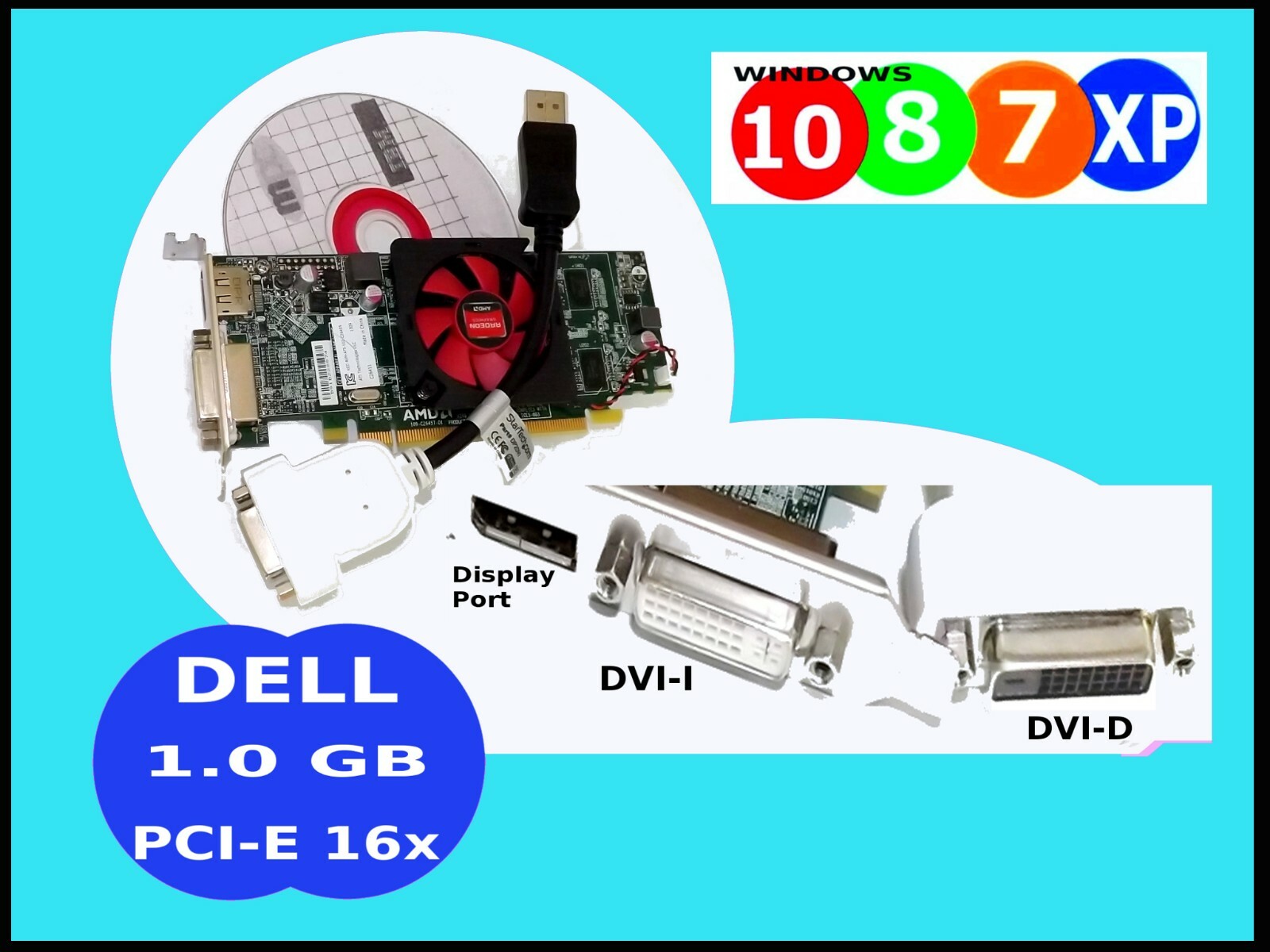 DUALDVI✔️DisplayPort Video Card✔️BUNDLE✔️DELL HP LENOVO. RUN 2 DVI MONITORS✔️SFF