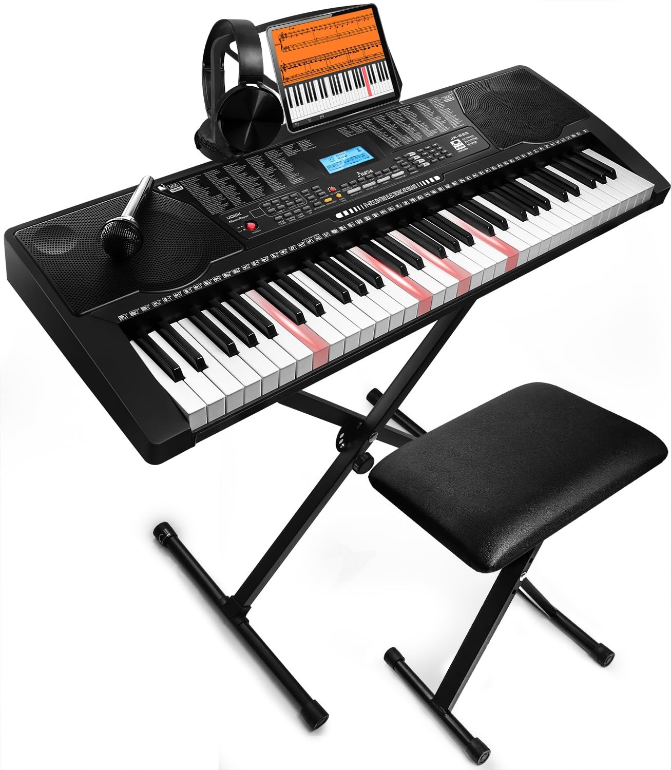 61 Key Portable Electronic Keyboard Piano,3 Teaching Modes
