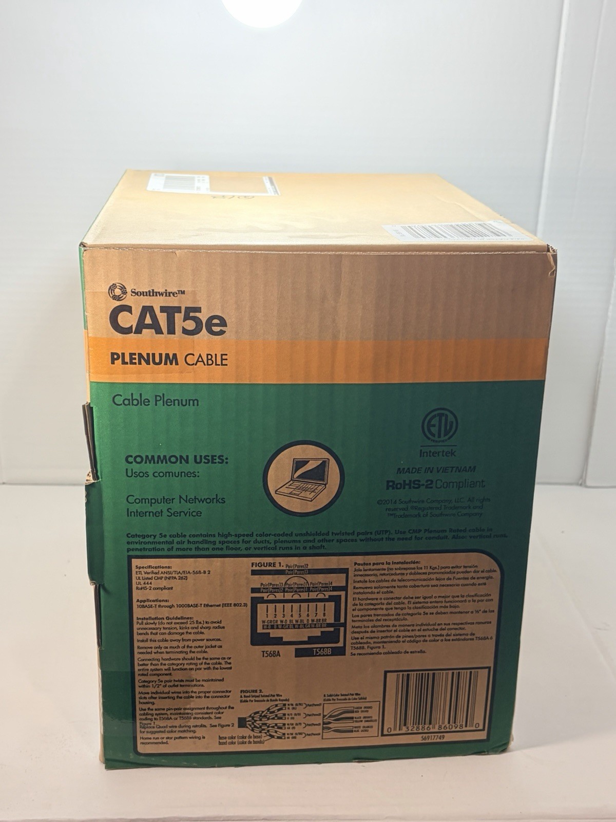 Southwire network cable box CAT5e type Plenum brand
