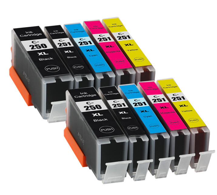 10 PK Ink Cartridges compatible for Canon 250XL 251XL MG5422 MG5522 MX920 MX922