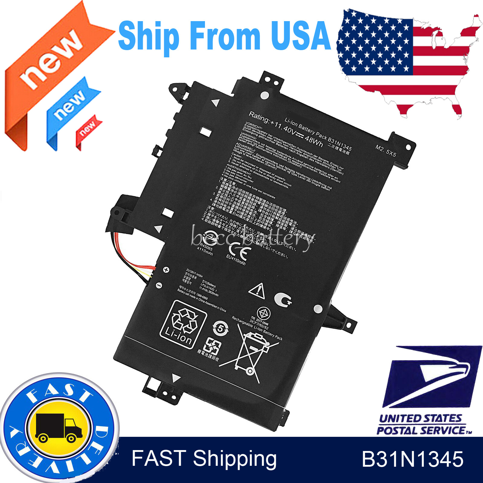 B31N1345 Battery for Asus Transformer Book Flip TP500LA TP500LA-EB31T B31NI345
