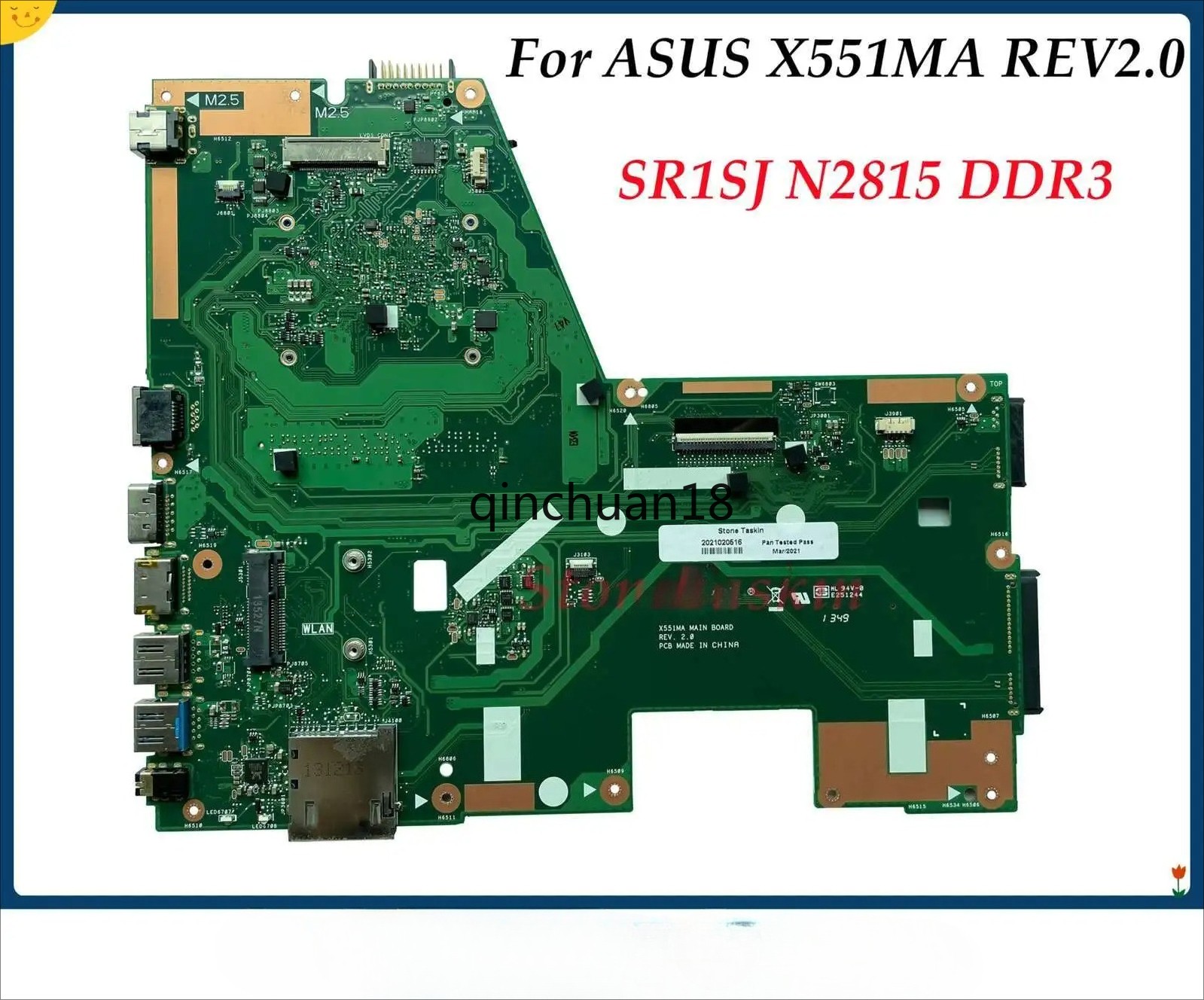 X551MA For ASUS X551MA Motherboard SR1SJ Intel N2815/N2840/N3540 CPU 100% Tested
