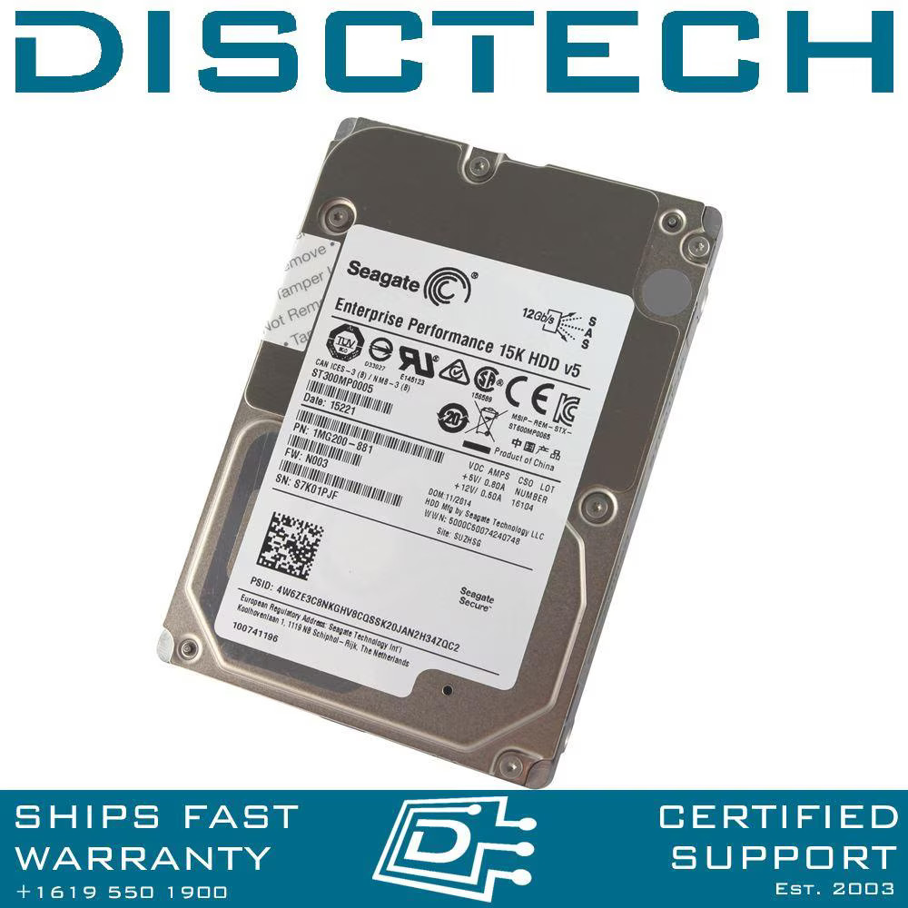 Seagate ST300MP0005 300GB 2.5" 12Gbps 15K RPM Enterprise SAS HDD