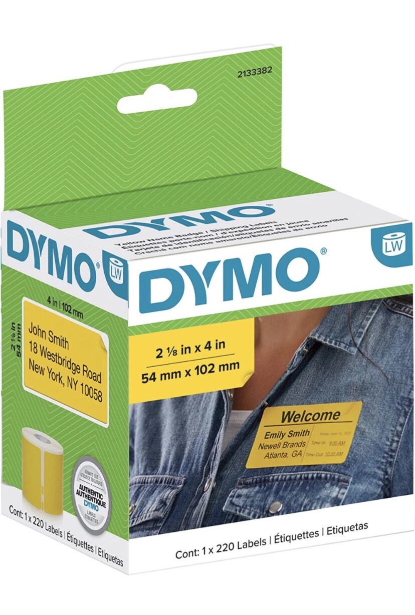 NEW Dymo 2133382 LabelWriter Name Badge Labels - 2 1/8" Height x 4" Width