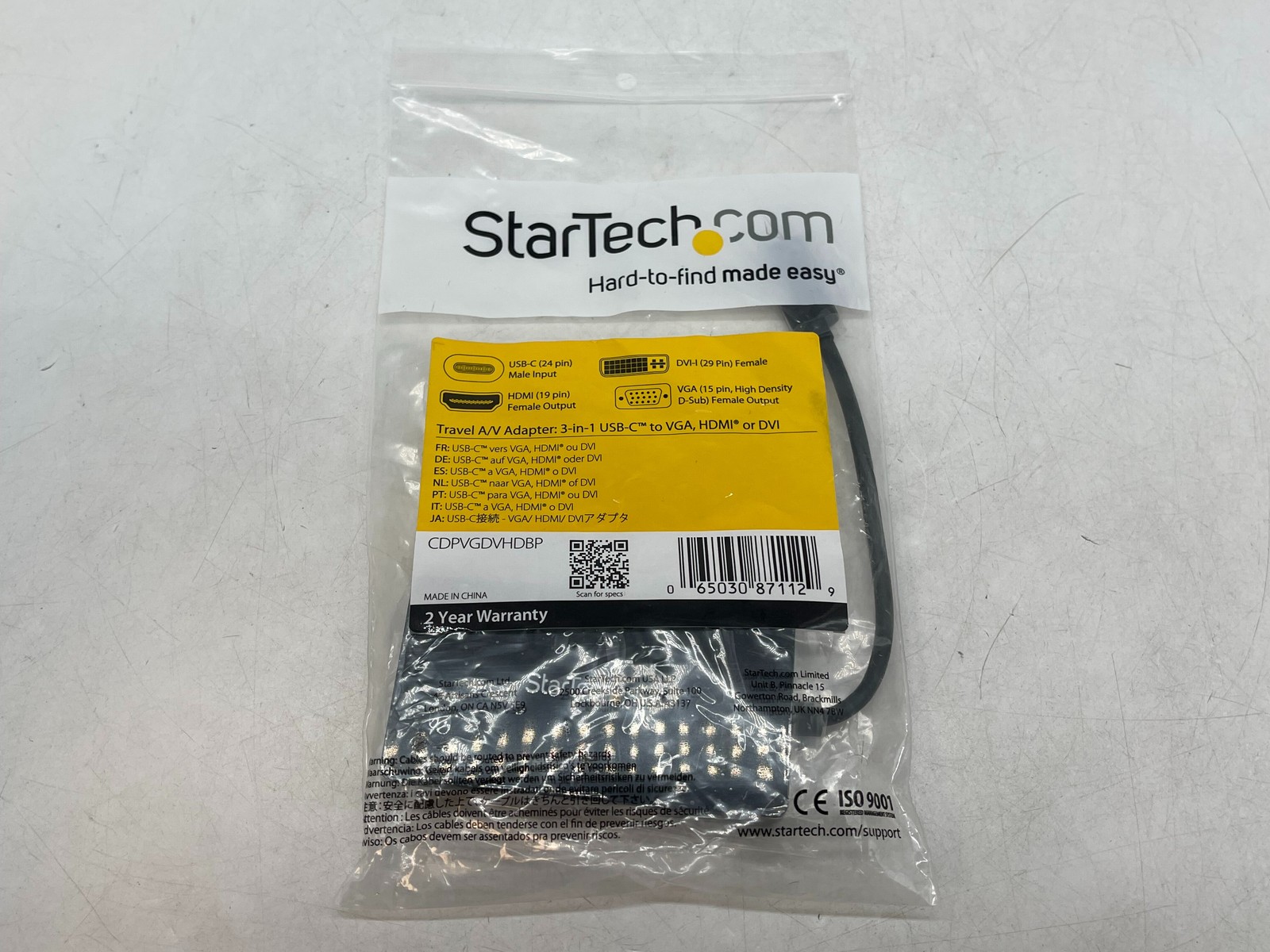 StarTech CDPVGDVHDBP USB-C Multiport Video Adapter 