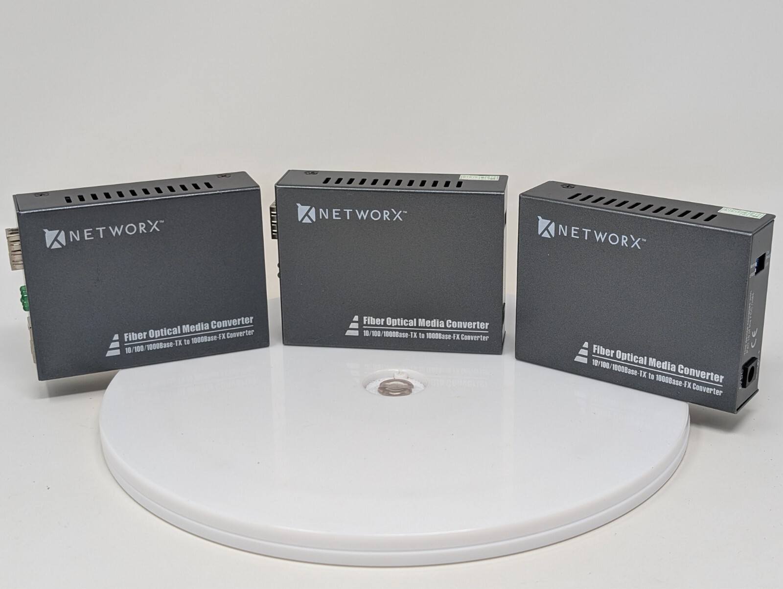 LOT OF 3 Networx Gigabit Fiber Media Converters - FT-1000MM-LC 10/100/1000M