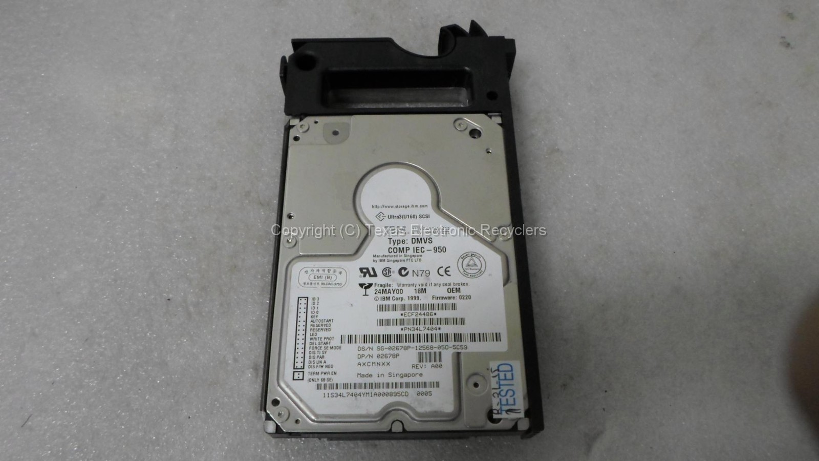 IBM Dell 34L7404 02678P 9.1GB 7200 RPM U160 SCSI Hard Drive w/ Caddy TESTED