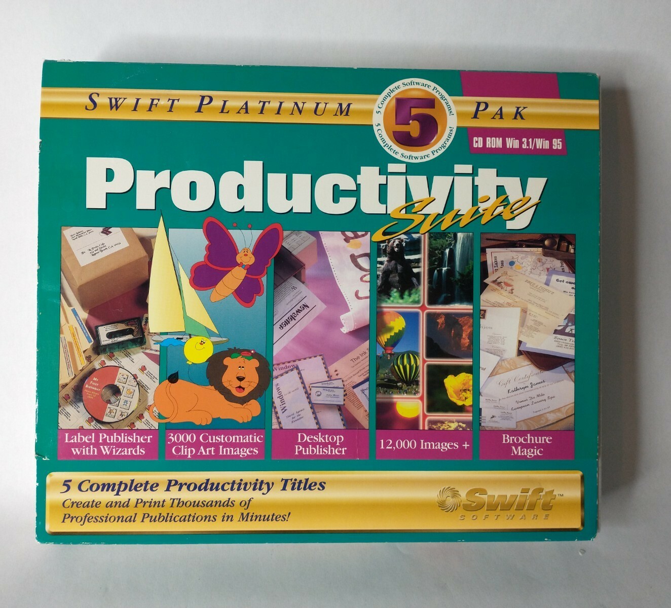 Swift Computer Software Productivity Suite 5 Complete Titles CD ROM New Vintage