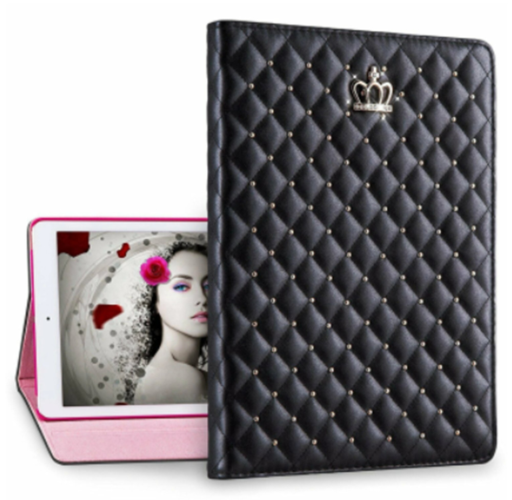 For iPad 9th 8th 7th 6th 5th Air 1 2 Case Smart Leather Luxury Crown Stand Cover