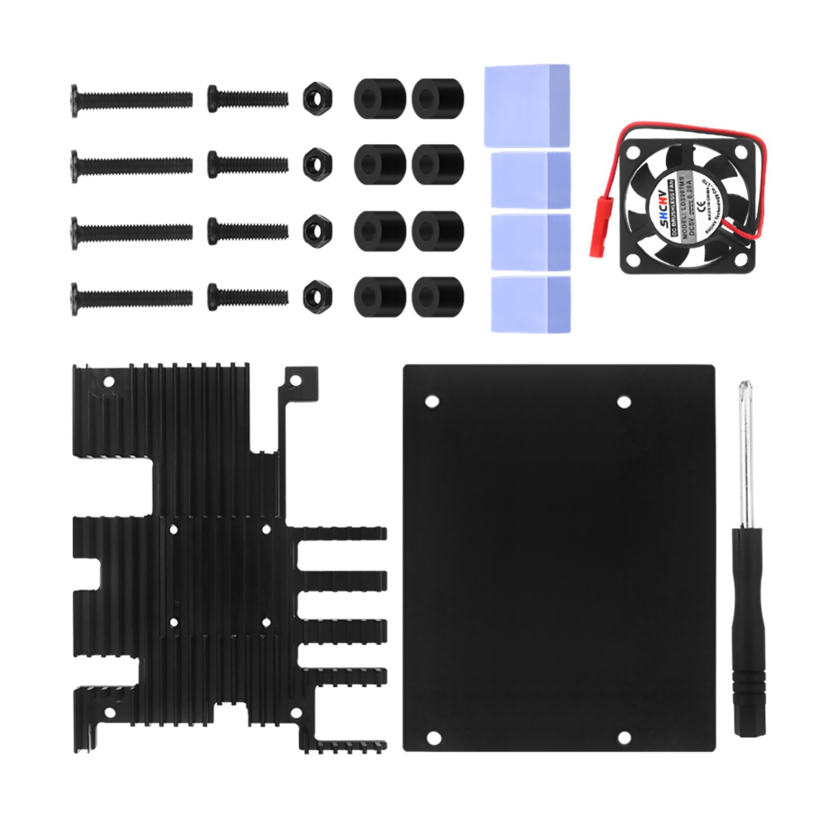 Aluminum Alloy Housing Case Shell with Cooling Fan&Heatsink For Orange Pi 5 Plus