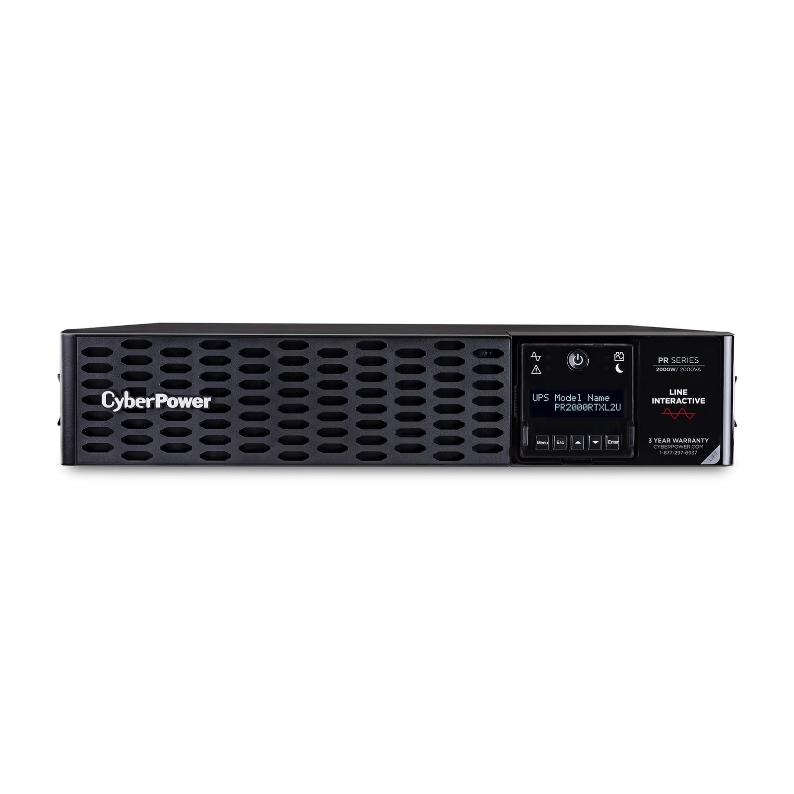 CyberPower PR2000RTXL2U Smart App Sinewave UPS System, 2000VA/2000W, 8 Outlets,