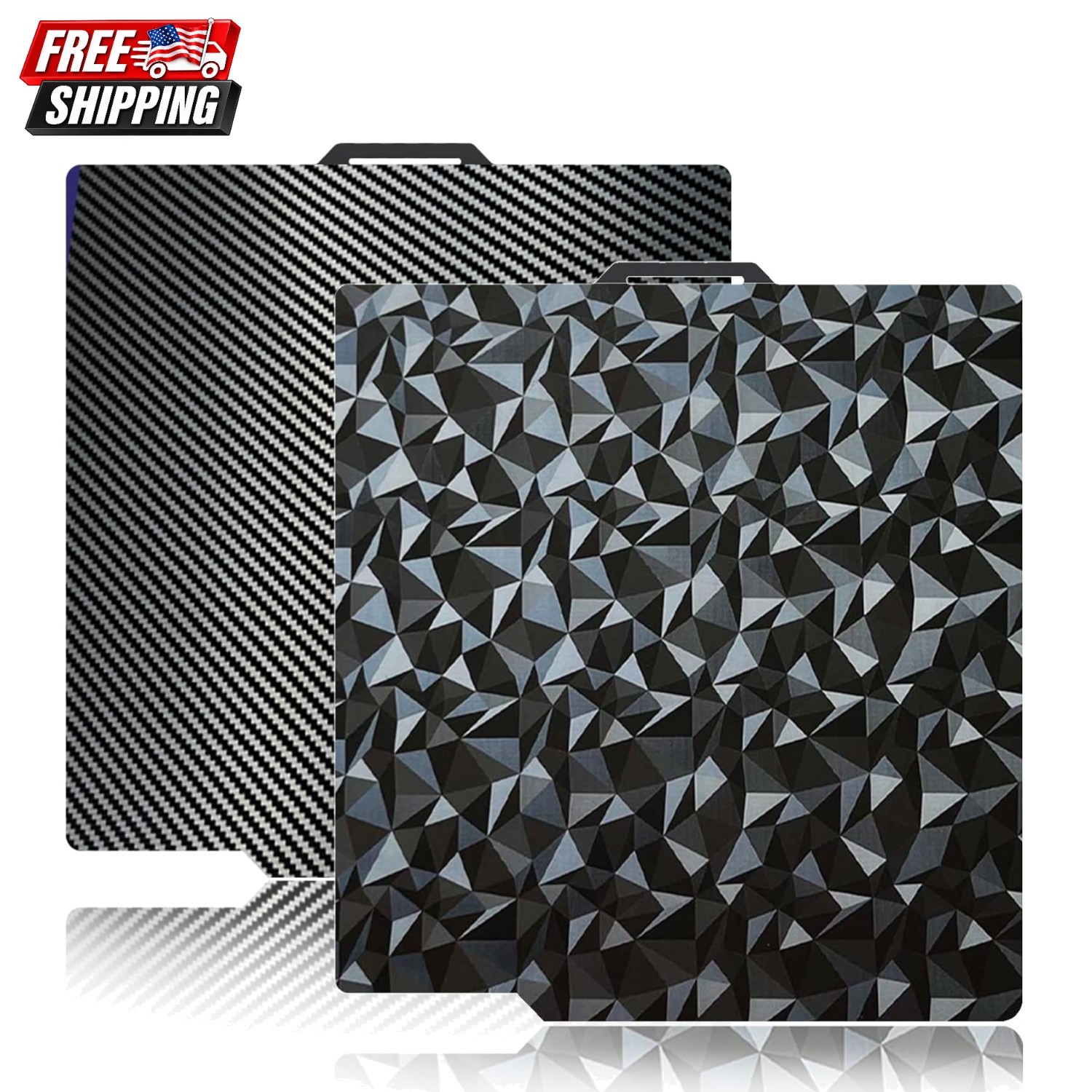 JUUPINE 3D Printer Build Plate 257x257mm PEO+PET Dual-Sided with Carbon Fiber