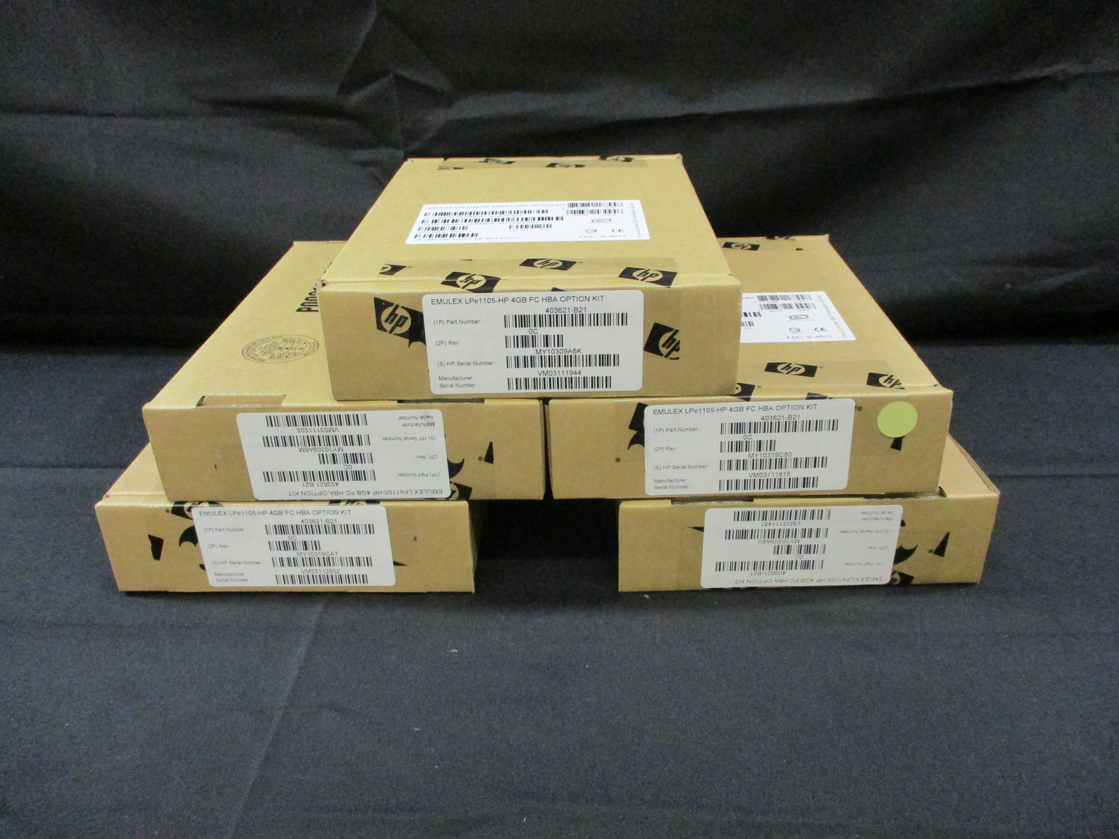 *NEW* (LOT OF 5) HP EMULEX LPe1105-HP 4GB FIBRE CHANNEL HOST BUS ADAPTER