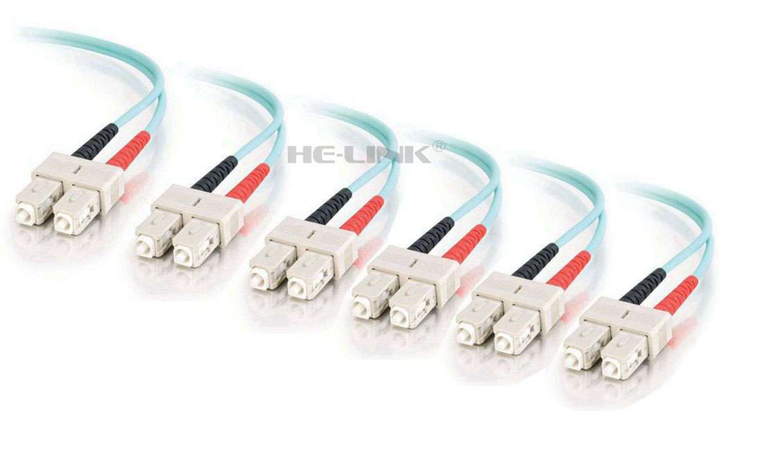 50M SC-SC Outdoor Armored 10G OM3 MM 12 Strands Fiber Patch Cord Cable
