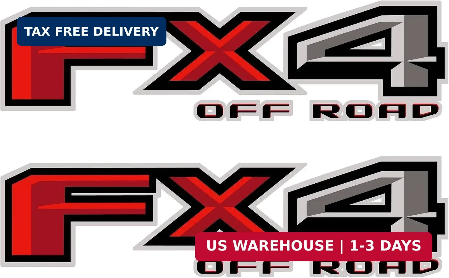 Set of 2 PCS FX4 Off Road Decals Stickers Compatible with F150, F250, and F350,