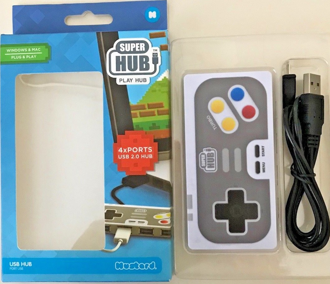 Super Hub PlayHub 4 Port USB 2.0 Retro Game Controller Windows&Mac Plug&Play NIB
