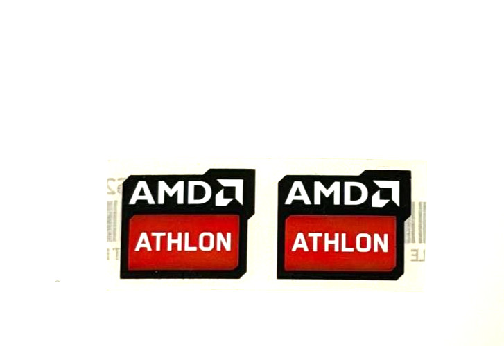 2 x  AMD Athlon  Sticker Label Decal 19mm x 16mm