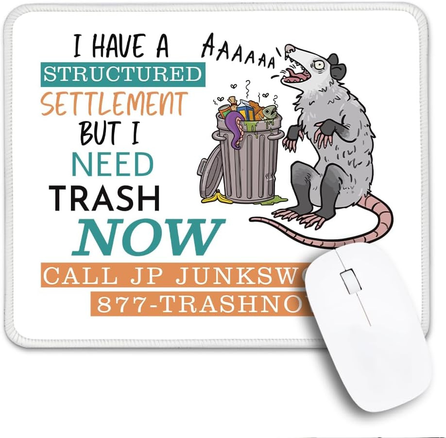 I Have Structured Settlement but I Need Trash Now Non-Slip Mouse Pad with Stitch
