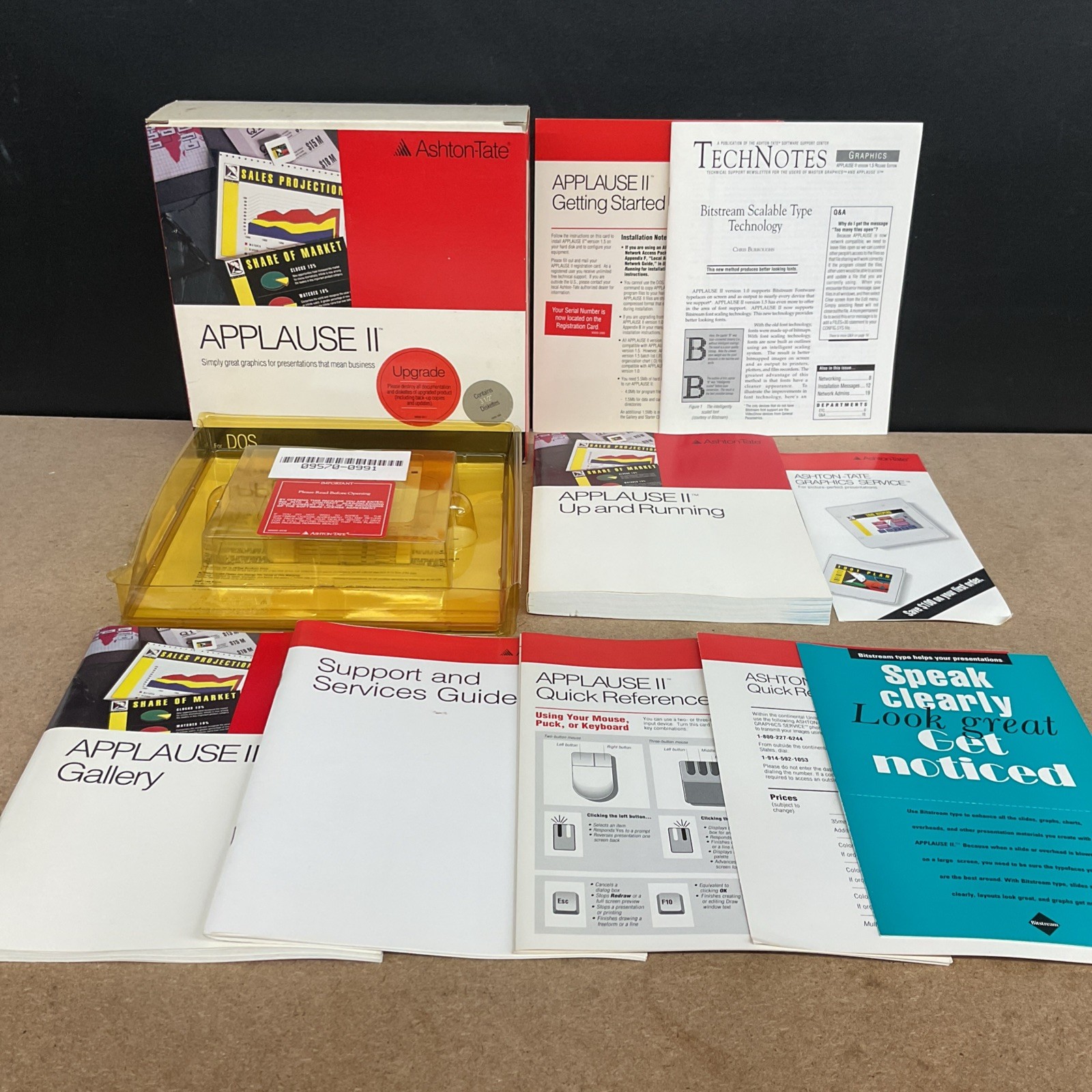 Ashton-Tate Applause II Version 1.5 For DOS 3 1/2” Diskettes Vintage