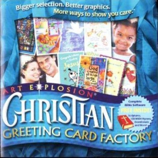 Art Explosion: Christian Greeting Card Factory PC CD create print Bible themed
