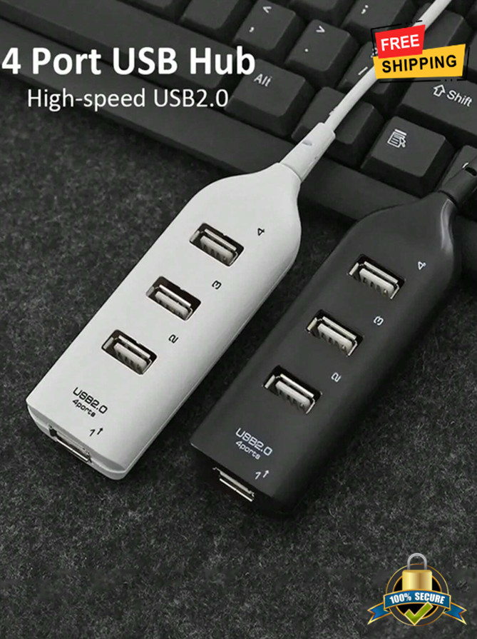 1 pc USB 4-Port Hub Expander – High-Speed Splitter for PC & Laptop