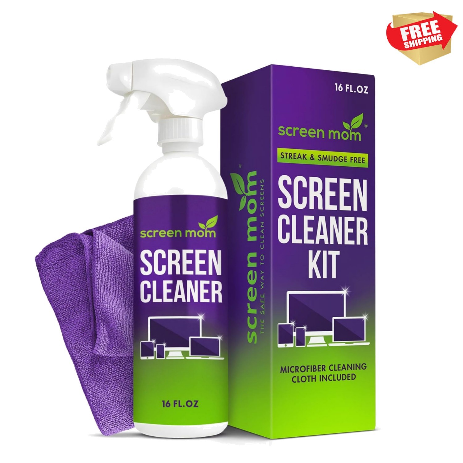 Screen Cleaner Spray and Microfiber Cloth 16oz Screen Cleaner Spray and Wipe ...