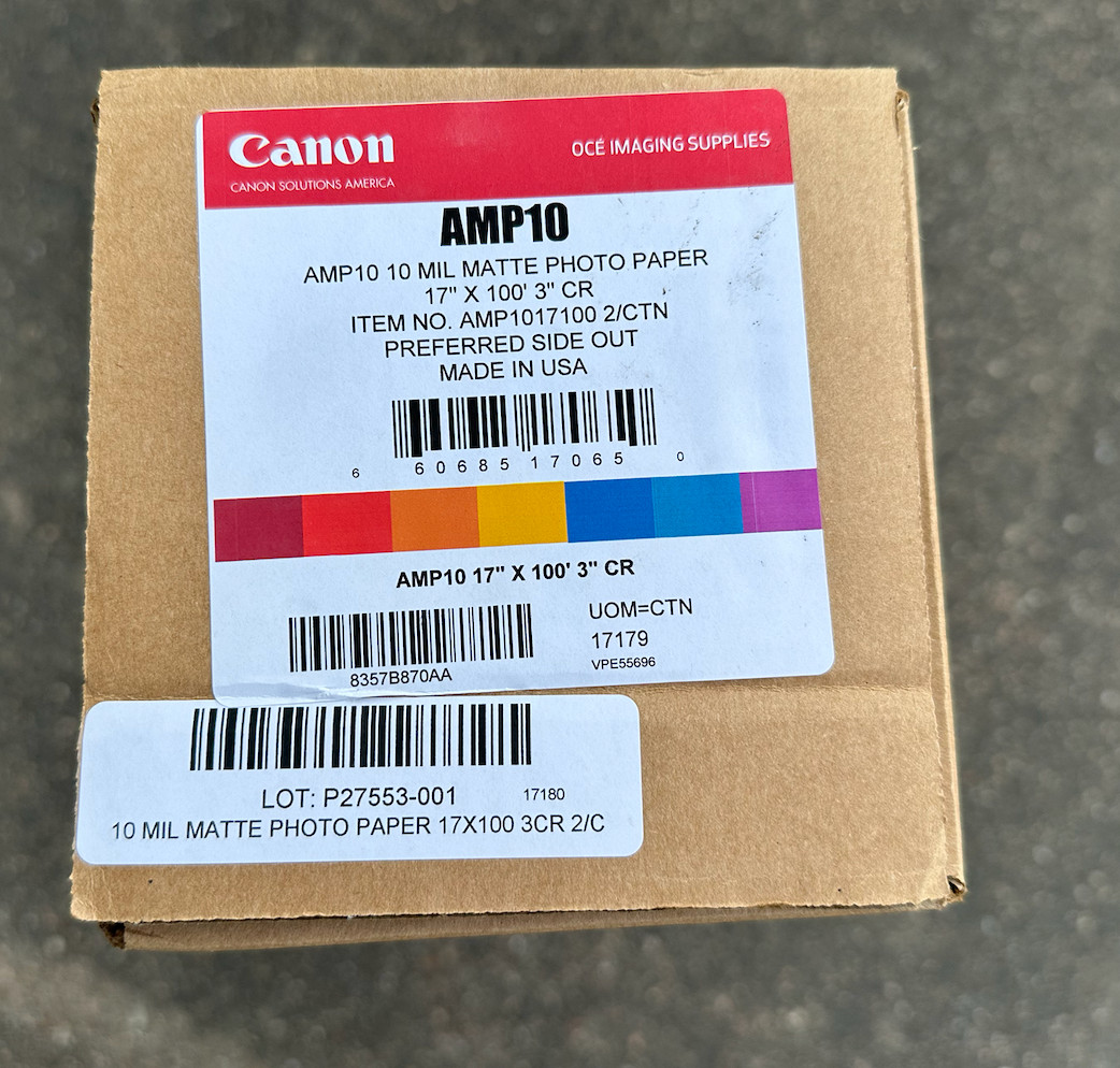 Canon 10 mil Matte Photo Paper -  17" x 100´ 3" CORE - AMP10 2 rolls photography