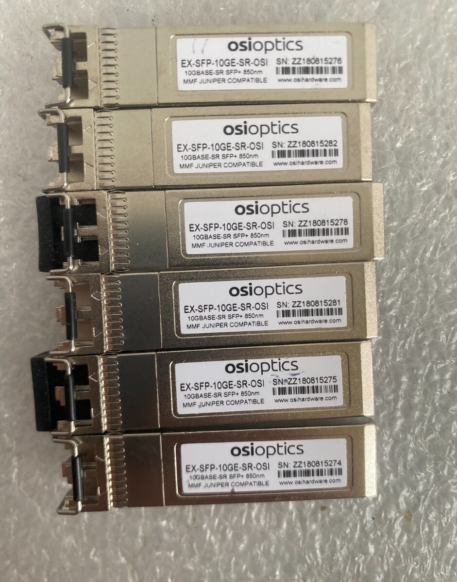 Lot (6) OSIOPTICS EX-SFP-10GE-SR-OSI 10GBASE-SR SFP+ 850nm Juniper Compatible